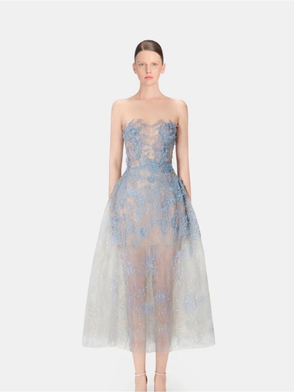 Montsand Blue Beaded Lace Dress